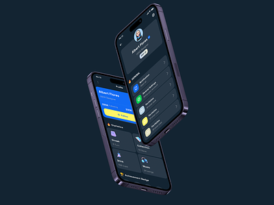Profile Darkmode app design ios kit mobile profile template ui ultimate