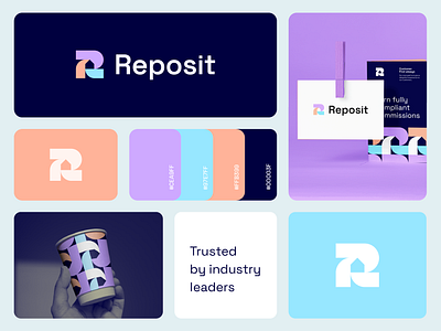 Reposit Branding abstract ai branding clever corporate family finance fintech futuristic home house identity logo mark minimal modern negative space real estate technology web