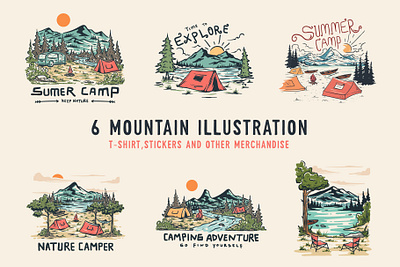 Mountain illustration adventure campfire camping camping logo explore graphic design illustration mountain mountain t shirt outdoorapparel tshirt tshirt design