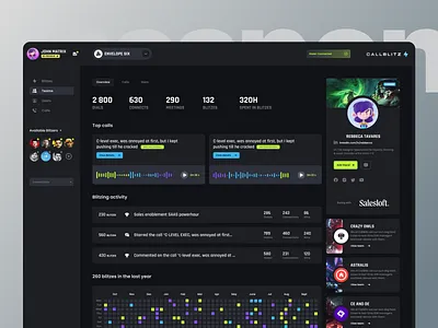 CallBlitz - Profile design community platform crm dashboard crypto dashboard esports app esports dashboard esports website fanbase app fanbase platform fandom platform game marketplace game platform gaming app gaming dashboard gaming website influencer marketing platform p2p marketplace saas dashboard saas website web3 gaming