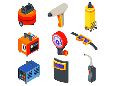 Welding Tools Isometric Icons cartooning design free download free icons free vector freebie illustration illustrator vector vector design vector download vector illustration welding welding icons welding illustration welding tools