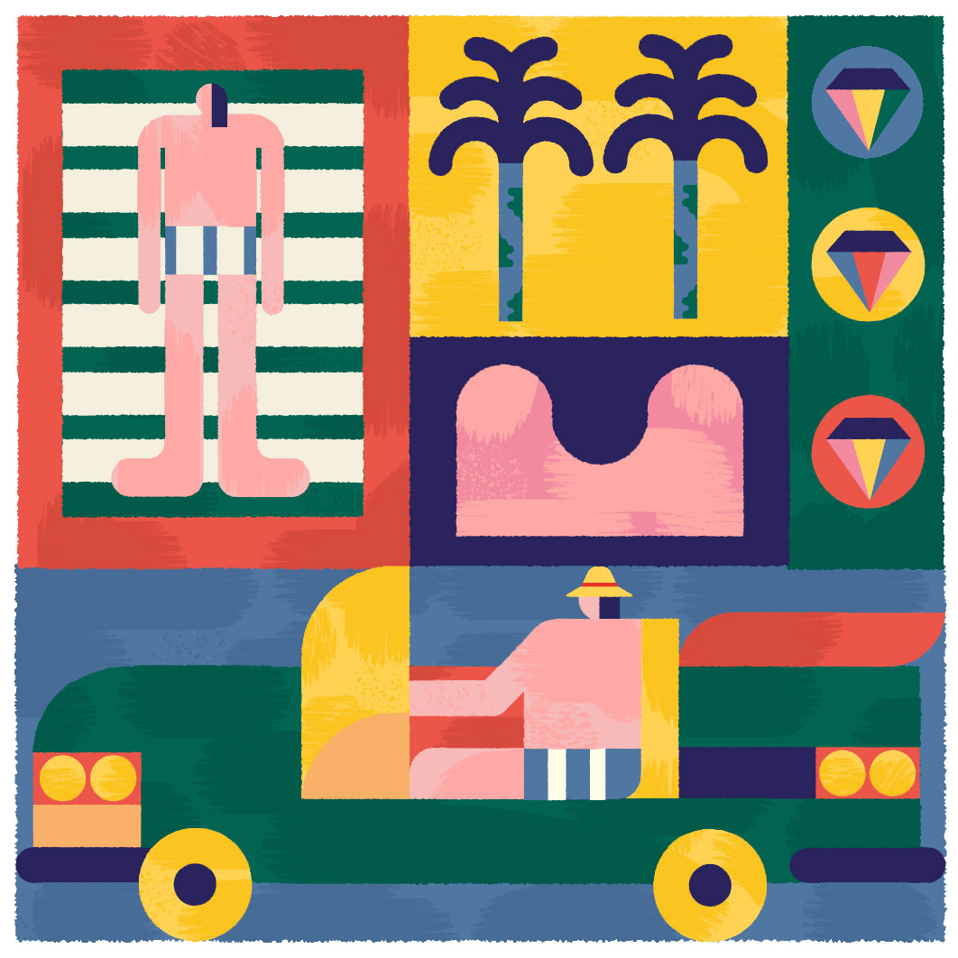 Beach Days collection design diamonds eco fashion illustration olow poster product summer sustainable t shirt tee