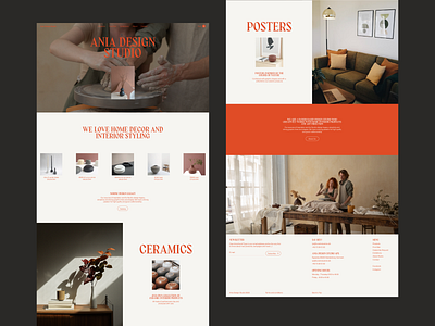 Interior Design Studio Concept bright colours ceramics concept craft decor design studio ecom ecommerce homepage interior design minimalism online store typography ui web design webdesign