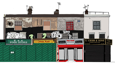 Dalston Lane Terrace architectureillustration eastlondonarchitecture handdrawn illustration