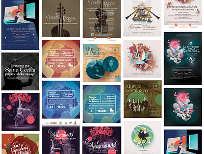 Collection of Music Posters and Instagram Posts calligraphy graphic design illustration poster design social media typography