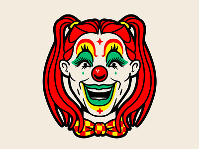 cartoon circus clown face