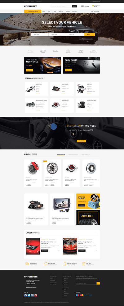 Chromium Vehicle Website design ui