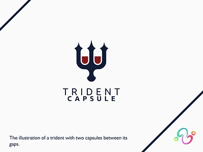 Trident Capsule Logo aquaman brand design brand designer capsule health logo design logo designer logo for sale logo idea logo inspiration logomark logotype medical medicine neptune pill poseidon trident weapon zzoe iggi