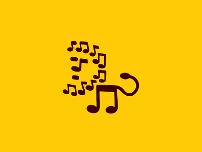 Music Lion Logo animal brand branding for sale lion logo logoground music nagual design notes sound