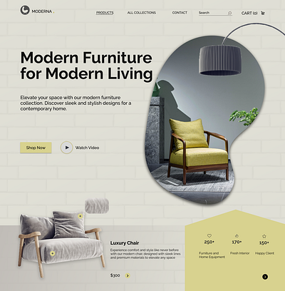 Modern Furniture Website Homepage branding design graphic design logo typography ui ux