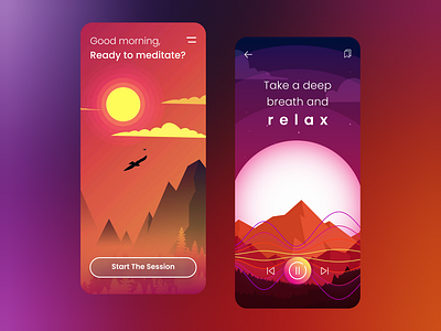 Meditation App meditation app mobile ui visual design