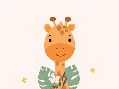 Cute giraffe graphic design illustration