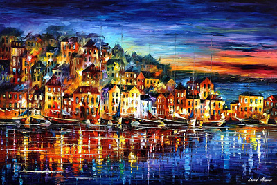 SMALL QUIET TOWN — oil painting on canvas leonidafremov