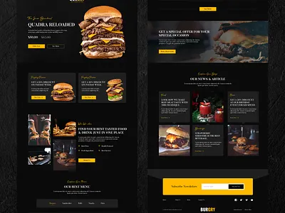 Burgry Landing Page Design design graphic design home page design landing page ui uiux design user interface ux website design