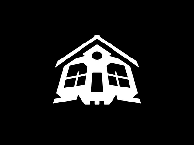 Skull House bones flat halloween house illustration logo moon night scary sharp skull sky stars