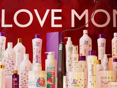 I Love Mom Render 3d 3d modeling app branding cosmetics design graphic design haircare icon illustration logo modeling packaging design realistic rendering skincare typography ui ux vector