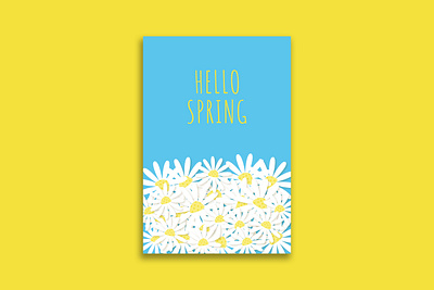 Postcard Hello Spring design graphic design hello spring illustration photoshop postcard typography vector