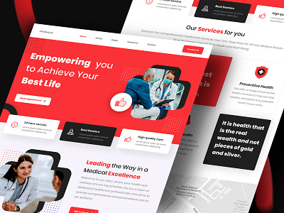Clinic Website Design | Healthcare care clinic doctor doctor appointment ehr emr healthcare homepage landing medical medicine patient pharmacy services ui ux web web design website website design