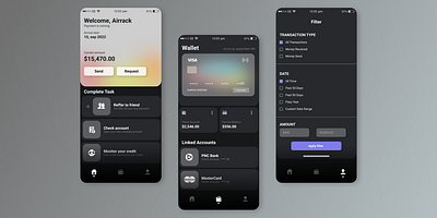 Digital Mobile Wallet App UI Design credit card app design app mobile app mobile wallet ui uiux user experiouns user interface