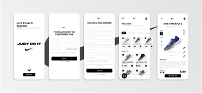 NIKE STORE- Mobile Application UI Design adobe xd app design branding design figma nike shoes app nike store online shoes selling app redesign shoes app ui ui ux