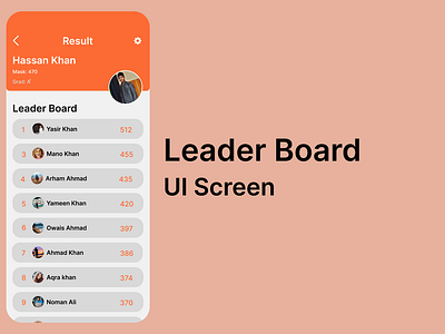 Daily-ui-019-Leader Board 019 acedmy board brand branding dailyui dailyui019 dailyuichallenge leader leaderboard result resultscreen ui ux