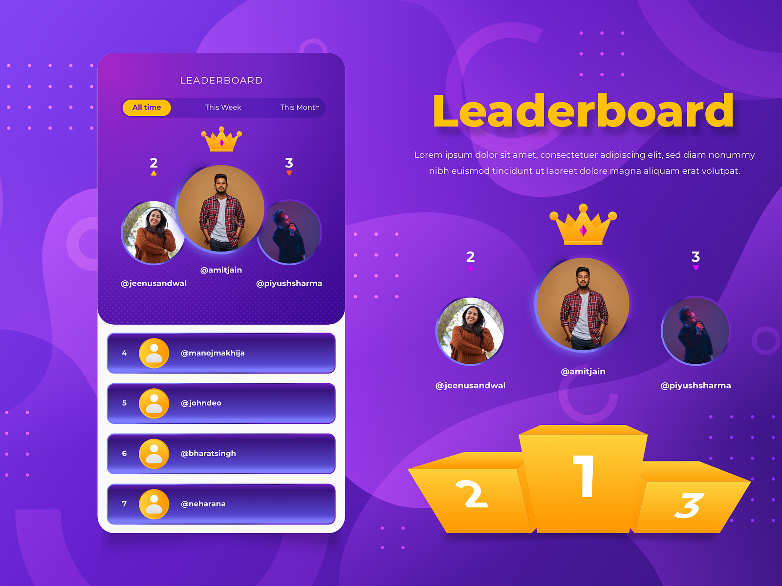 Leaderboard Design by Gurpreet Kaur - UI/UX Designer on Dribbble