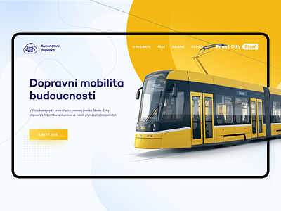 Autonomous tram - Website Design animation autonomous city design landing page microsite tram ui ux webdesign website yellow