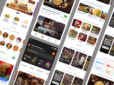 Dining app app design branding design dining app dining order app food app food ordering app gold membership graphic design home screen illustration ui ux