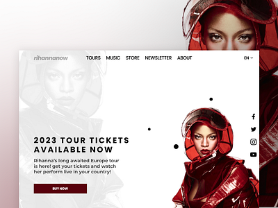 Rihanna website concept design design challenge figma rihanna website ui user experience user interface ux web design website design