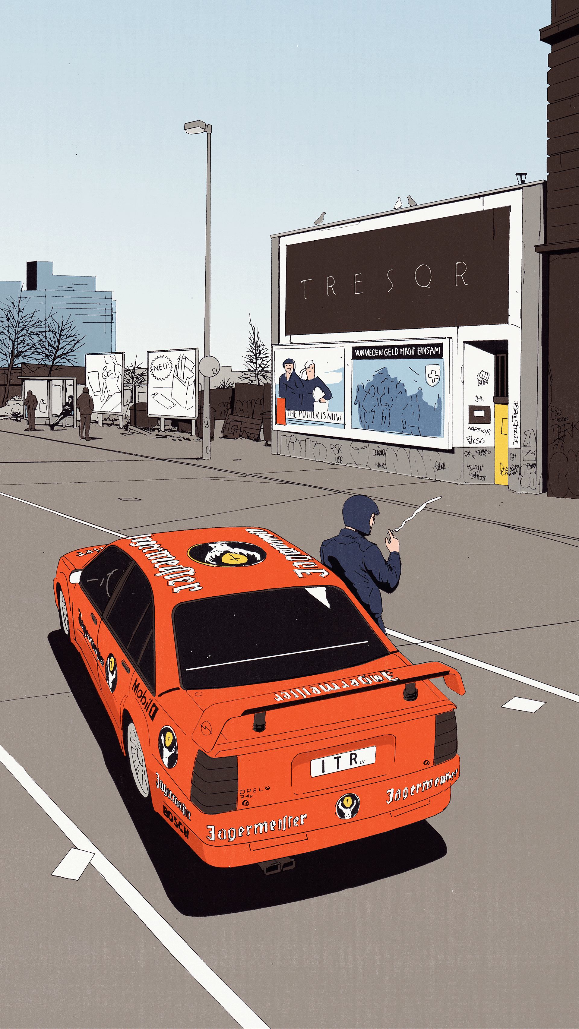 Omega Evo 500 DTM berlin car city illustration street