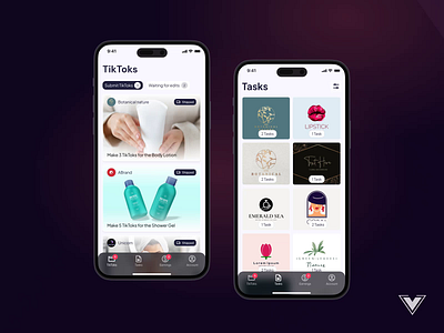 TikTok video marketplace mobile app animation design digitalproduct mobile mobileapp product saas ui