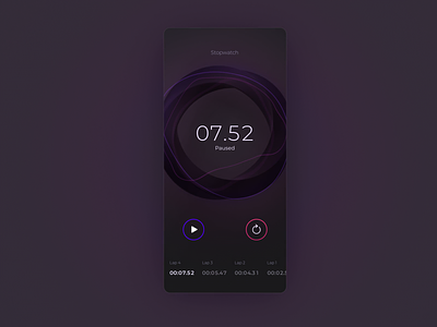 Stopwatch Mobile App application design interface mobile startup ui ux