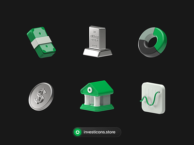 Invest 3D icons 3d assets 3d icons banking bitcoin charts cinema 4d crypto dashboard dollar euro finance illustrations investing social media trading ui web