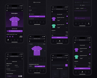 Clothing Brand UI Design Screens branding clothes clothing design purple tshirt ui ux webdesign