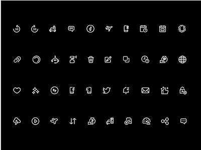 Icon Set black on white design graphic graphic design icon illustration line line icon logo ui ux vector white on black