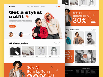 Fashion Website Design apparel clothing ecommerce fashion fashion website landing page online store trend ui design ui ux web design