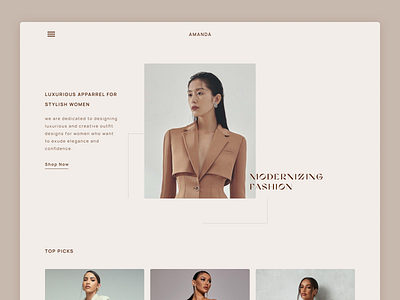 Fashion Brand Website ai beige fashion figma photoshop productdesign ui uiux ux ux design webdesign website
