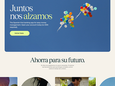 Alza Bank Homepage bank homepage minimal neobank site ui ux web