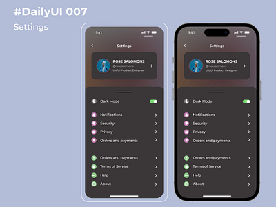 #DailyUI Day 007: Settings app branding design graphic design illustration logo typography ui ux vector