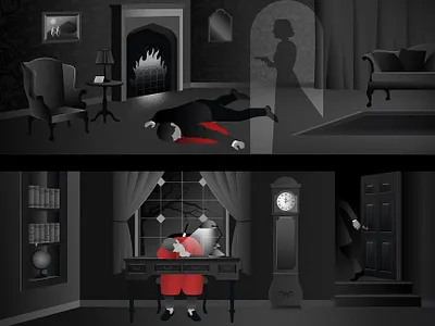 Murder Mystery - Illustrations artwork crime digital art digital illustration illustration illustrator murder murder mystery mystery vector vector art
