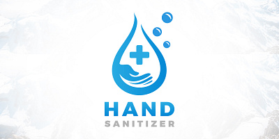 Water Drop Hand Wash Sanitizer Logo Design guard hand wash sanitizer