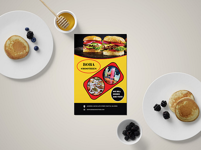 Restaurant poster branding graphic design