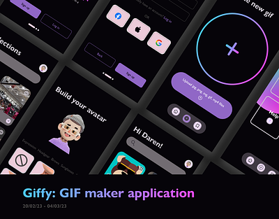 Giffy: GIF Maker Application branding case study design figma gif illustration interaction design mobile design ui ux