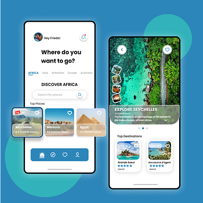 Travelling App UI Design app design ui