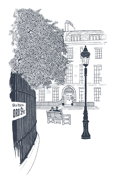 Slice of the City bloomsbury books cityillustration handdrawn hotel hotelillustration illustration lineillustration london