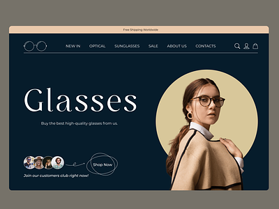 Optical Eyewear Website Design design e commerce ecommerce eyewear glasses online store optical shop sunglasses ui uiux web web design