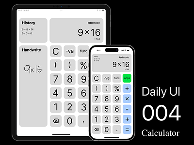 Daily UI :: 004. Calculator. app dailyui ui ux