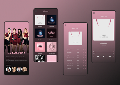 Blackpink Playlist App UI Design