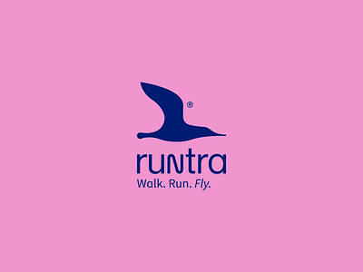 Runtra Logo bird brand branding design graphic design illustration logo logotype marcas run runners type typographic vector