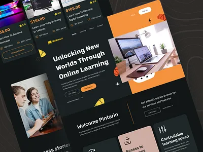 Online Course Website Design landing page design online course landing page ui web design web development